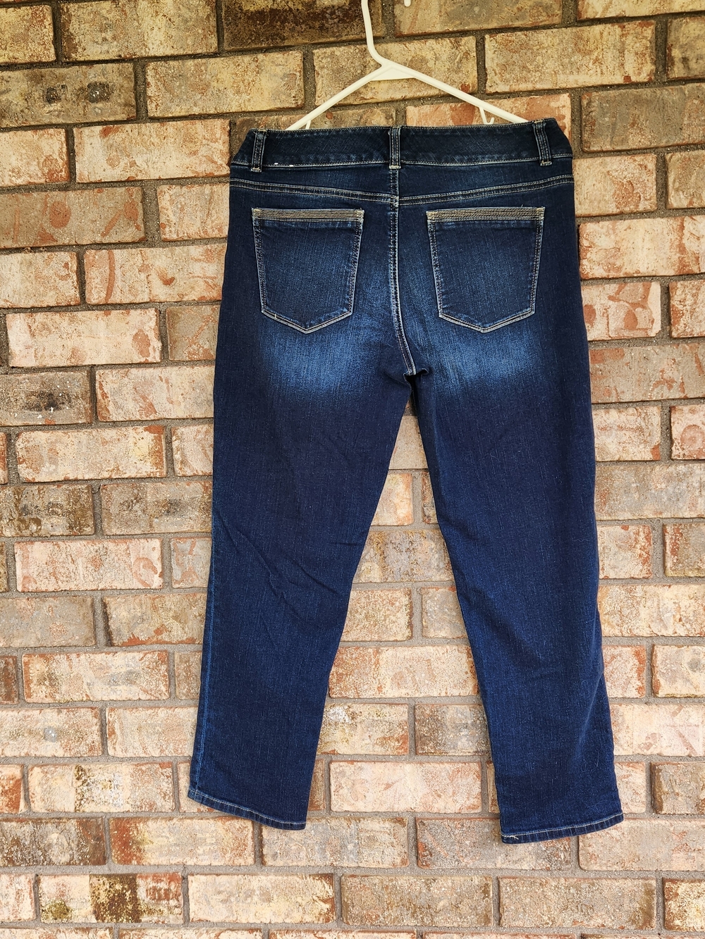 White House Black Market Women's Dark Blue Crop Jeans Size 10 - Picture 2 of 6